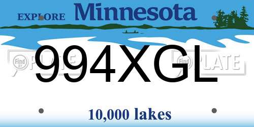 994XGL Minnesota License Plate