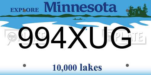 994XUG Minnesota License Plate