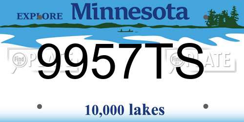 9957TS Minnesota License Plate