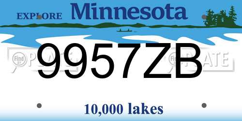 9957ZB Minnesota License Plate