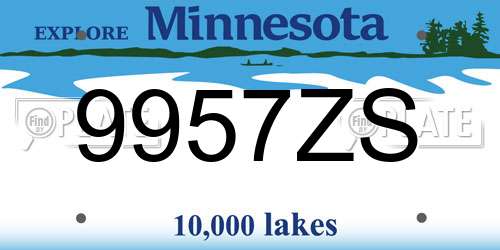 9957ZS Minnesota License Plate