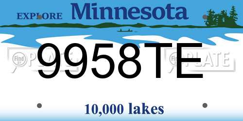 9958TE Minnesota License Plate