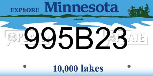 995B23 Minnesota License Plate