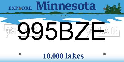 995BZE Minnesota License Plate