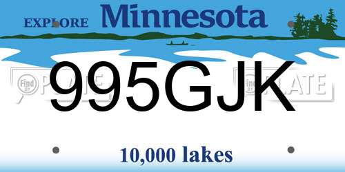 995GJK Minnesota License Plate