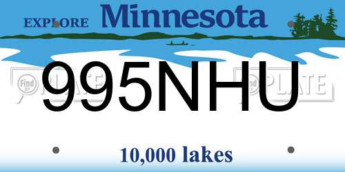 995NHU Minnesota License Plate