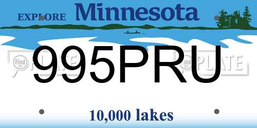 995PRU Minnesota License Plate