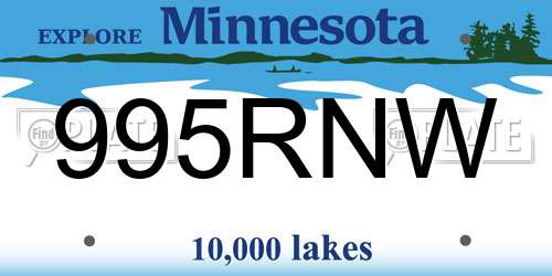 995RNW Minnesota License Plate