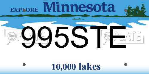 995STE Minnesota License Plate