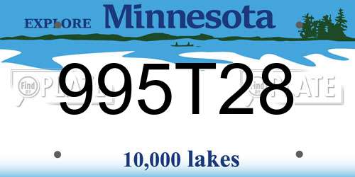 995T28 Minnesota License Plate