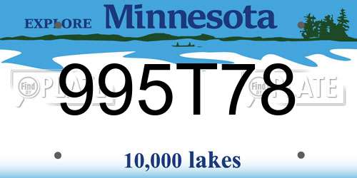 995T78 Minnesota License Plate
