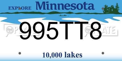 995TT8 Minnesota License Plate