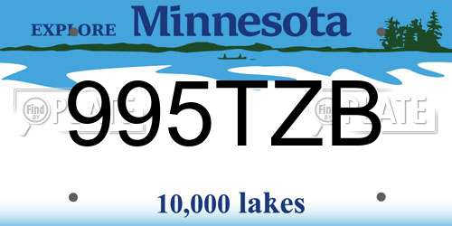 995TZB Minnesota License Plate