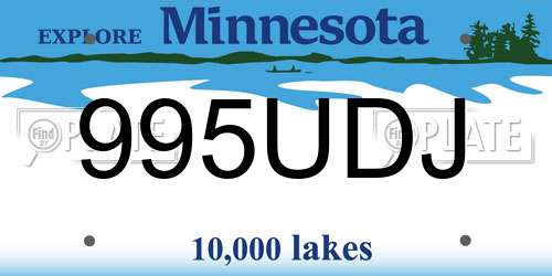 995UDJ Minnesota License Plate