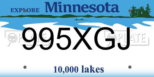 995XGJ Minnesota License Plate