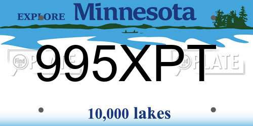 995XPT Minnesota License Plate