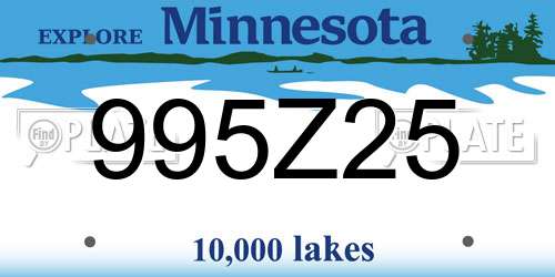 995Z25 Minnesota License Plate