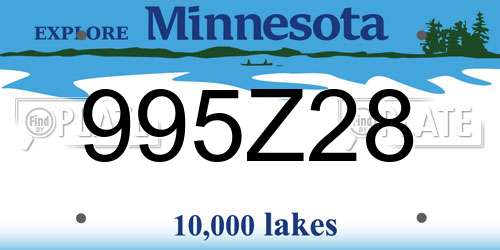 995Z28 Minnesota License Plate