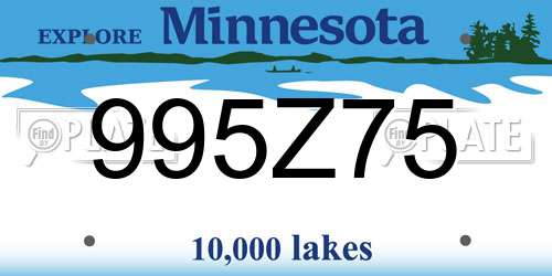 995Z75 Minnesota License Plate