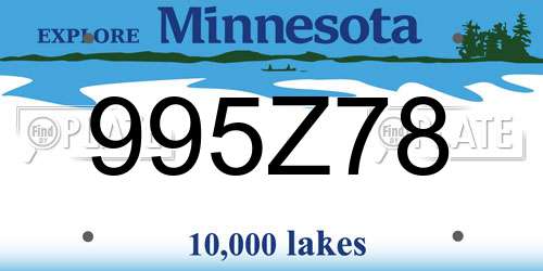 995Z78 Minnesota License Plate