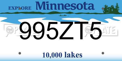 995ZT5 Minnesota License Plate