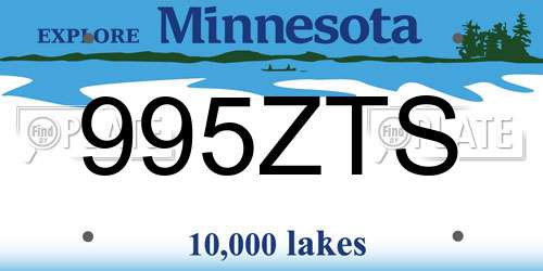 995ZTS Minnesota License Plate