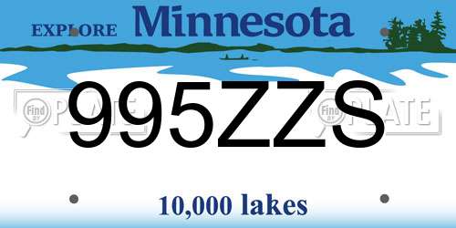 995ZZS Minnesota License Plate