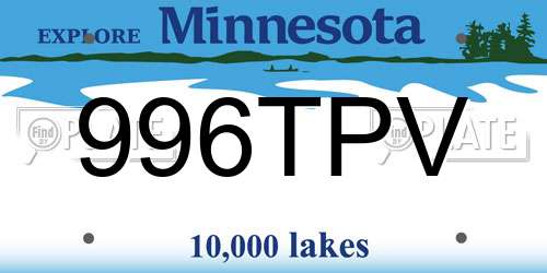 996TPV Minnesota License Plate