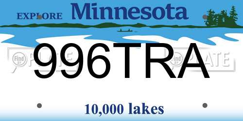 996TRA Minnesota License Plate