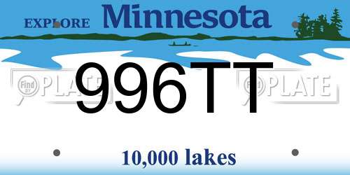 996TT Minnesota License Plate