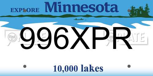 996XPR Minnesota License Plate