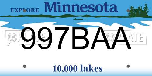 997BAA Minnesota License Plate