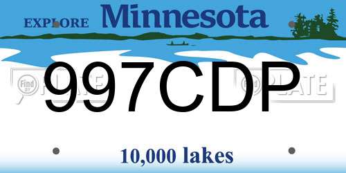997CDP Minnesota License Plate