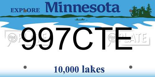 997CTE Minnesota License Plate