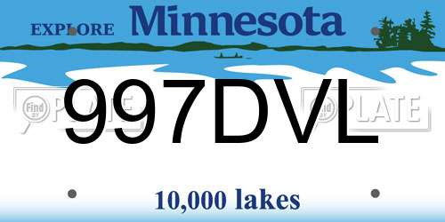 997DVL Minnesota License Plate
