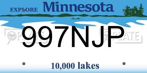 997NJP Minnesota License Plate