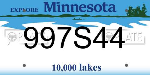997S44 Minnesota License Plate