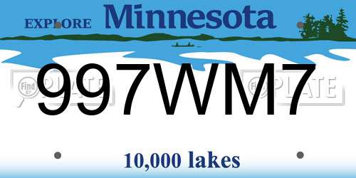 997WM7 Minnesota License Plate