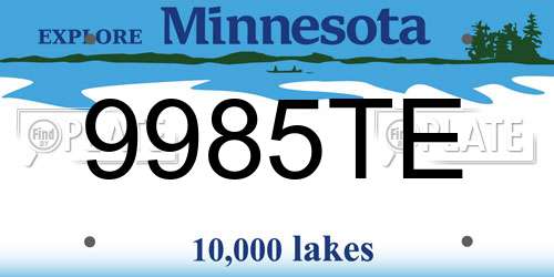 9985TE Minnesota License Plate