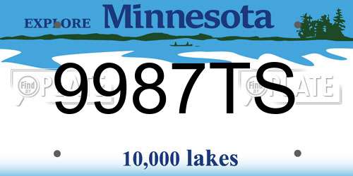9987TS Minnesota License Plate