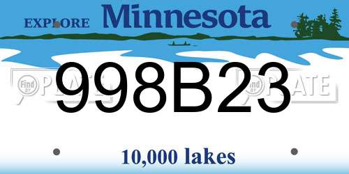 998B23 Minnesota License Plate