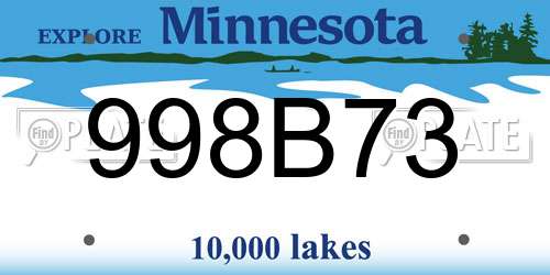998B73 Minnesota License Plate