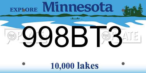 998BT3 Minnesota License Plate