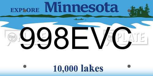 998EVC Minnesota License Plate