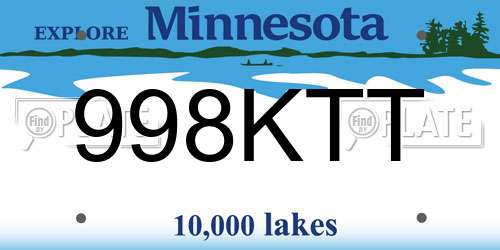 998KTT Minnesota License Plate