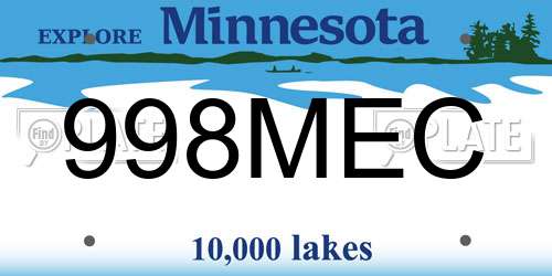 998MEC Minnesota License Plate