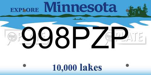 998PZP Minnesota License Plate