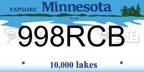 998RCB Minnesota License Plate