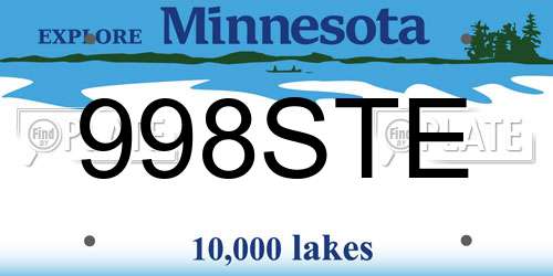 998STE Minnesota License Plate