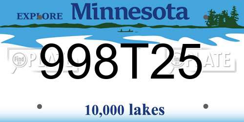 998T25 Minnesota License Plate